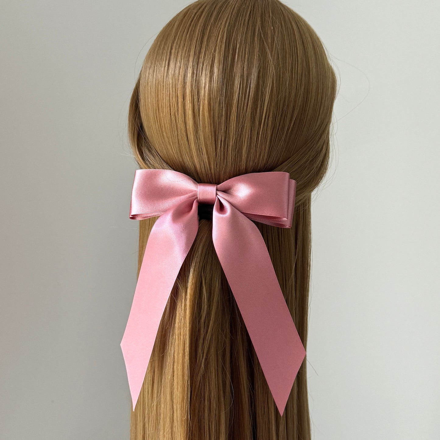 Charleen Satin Long Tail Bow - Dark Pink