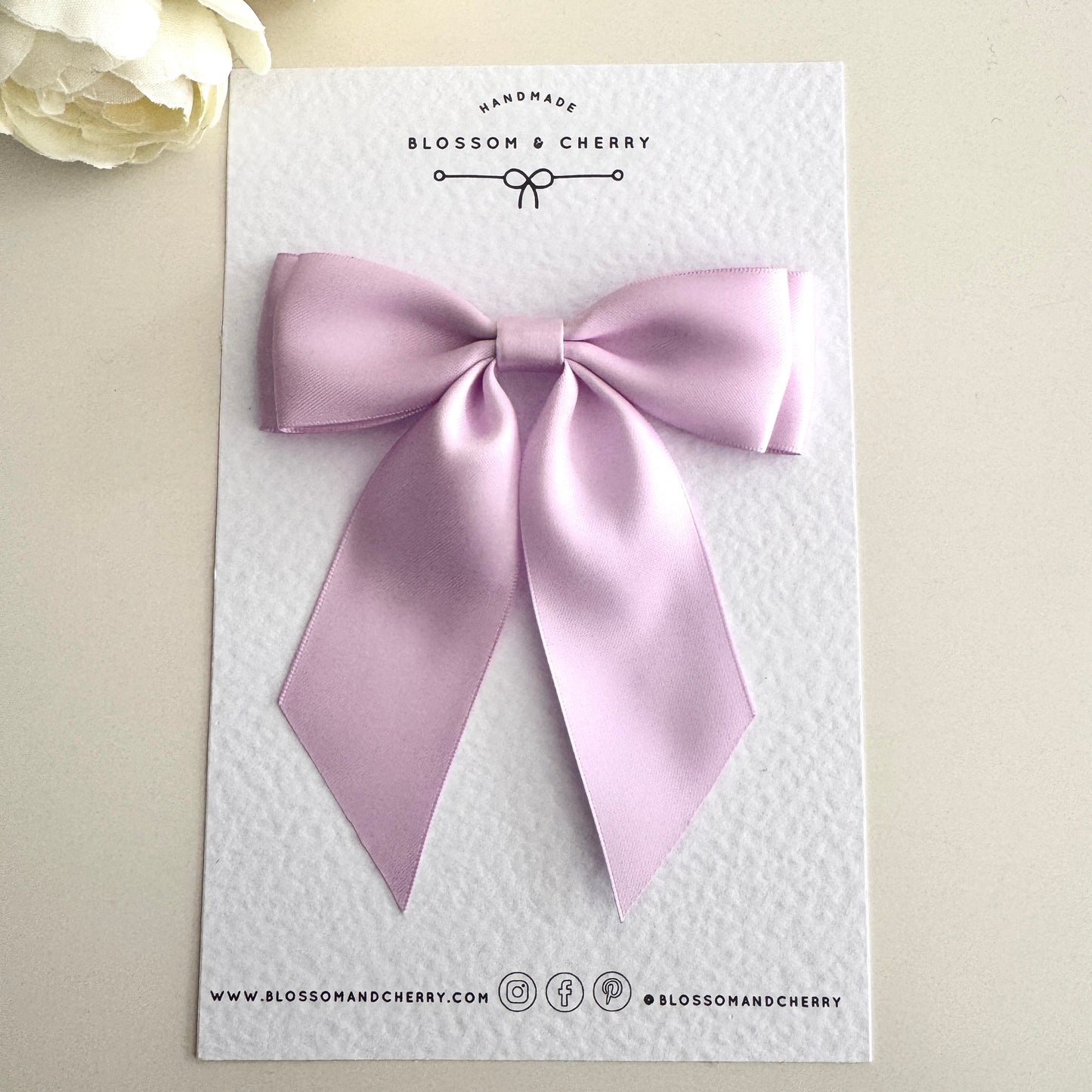 Chloi Satin Short Tail Bow - Lilac