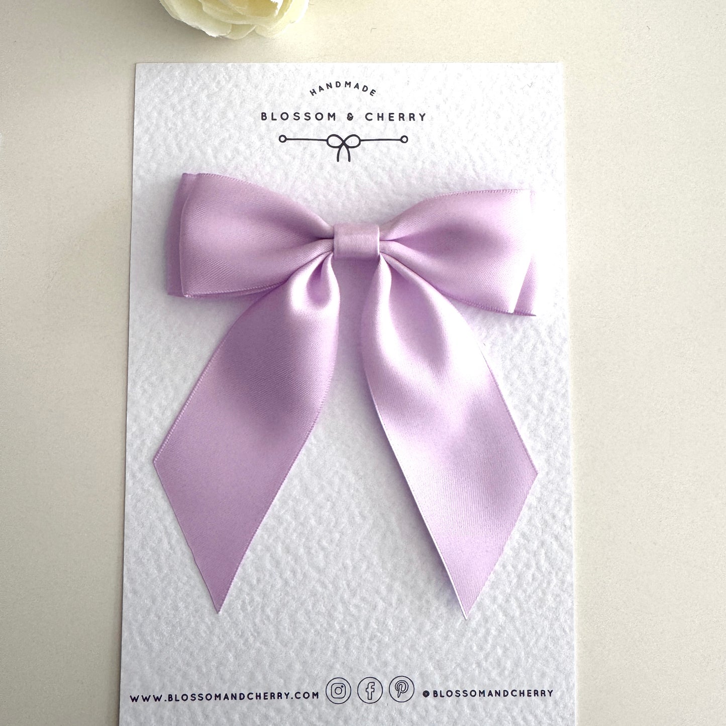 Chloi Satin Short Tail Bow - Lilac
