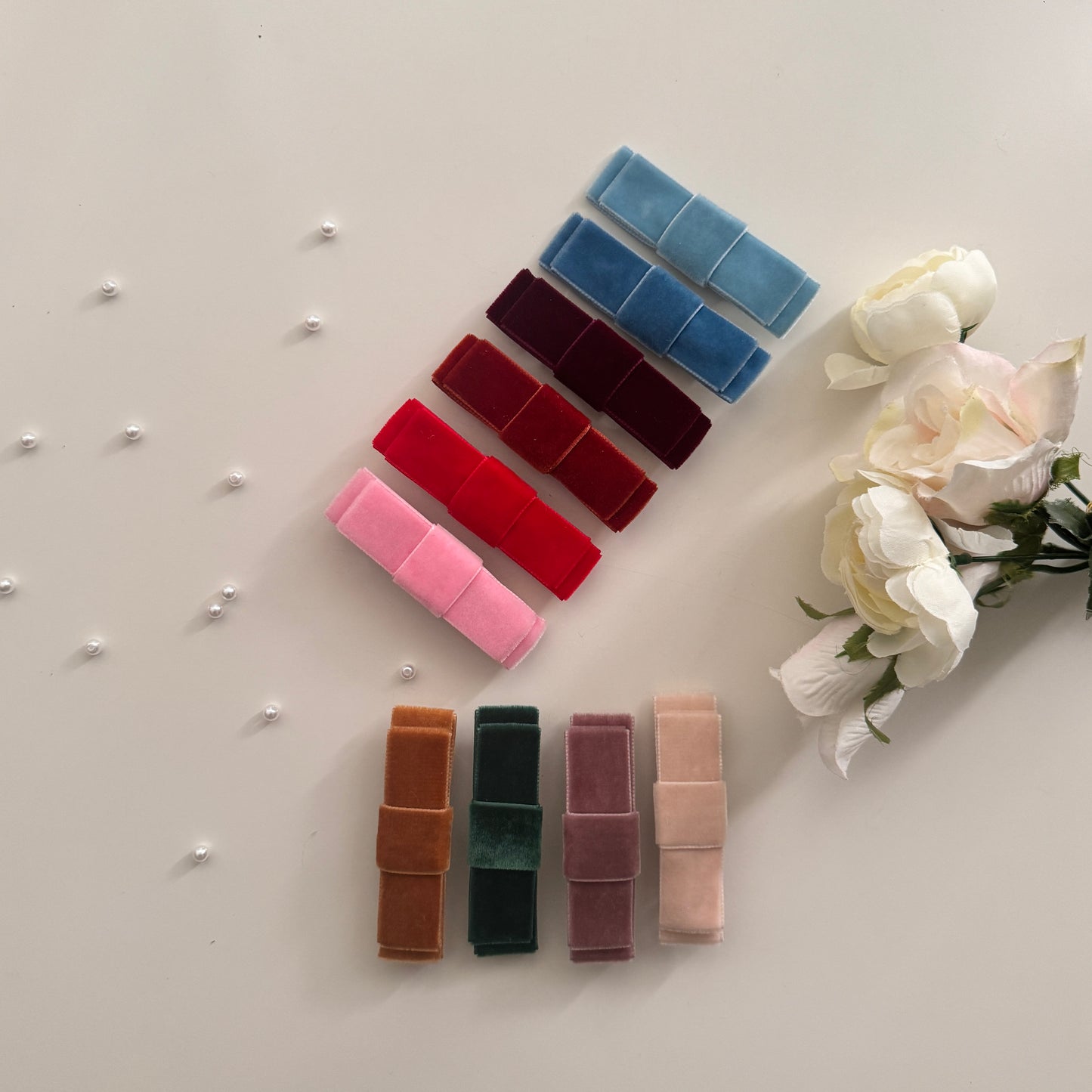 Rhea Velvet Double Stacked Clip - Large