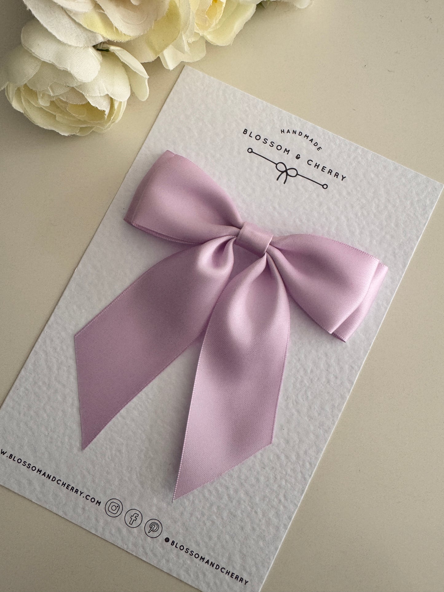 Chloi Satin Short Tail Bow - Lilac