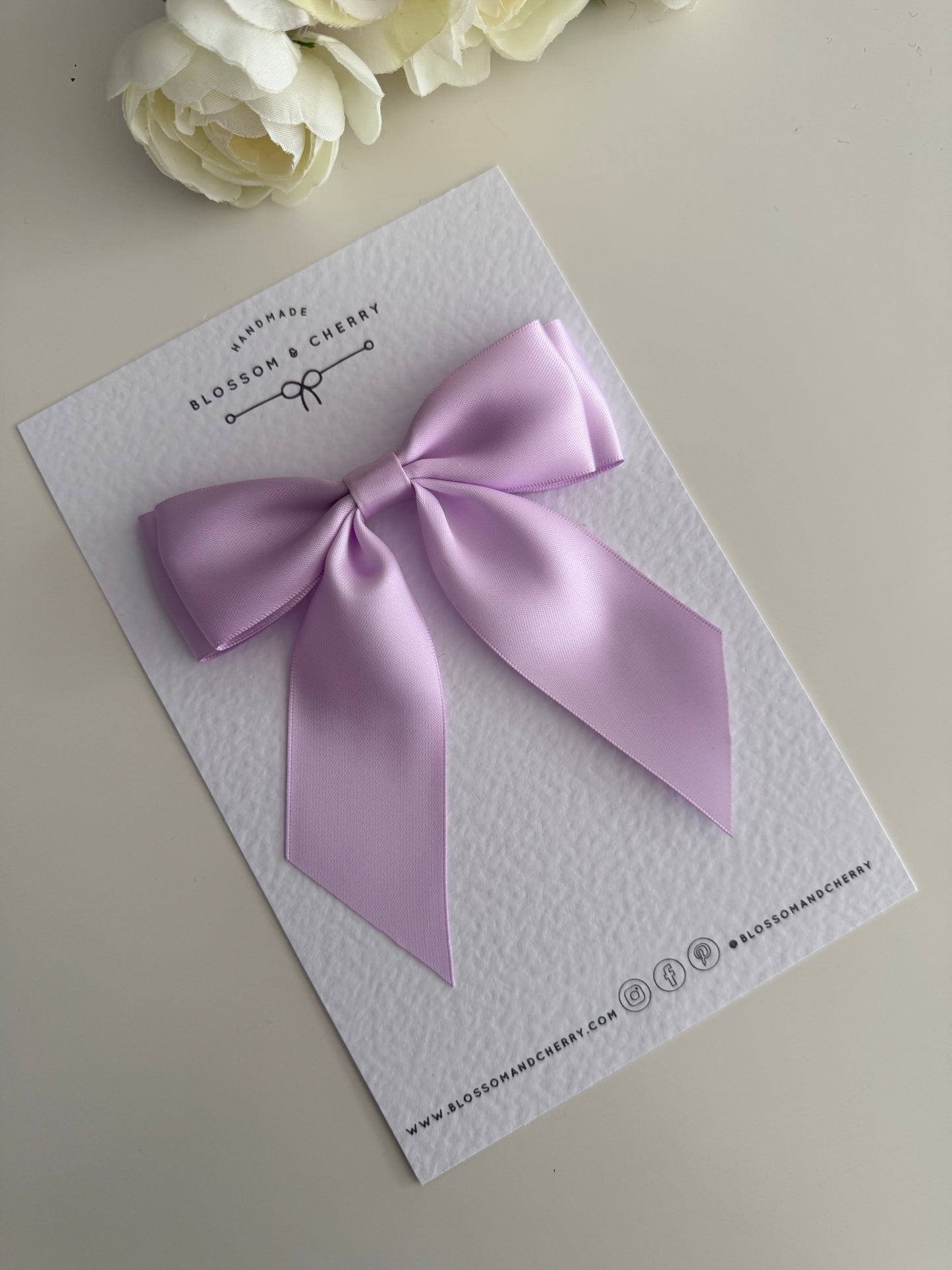 Chloi Satin Short Tail Bow - Lilac