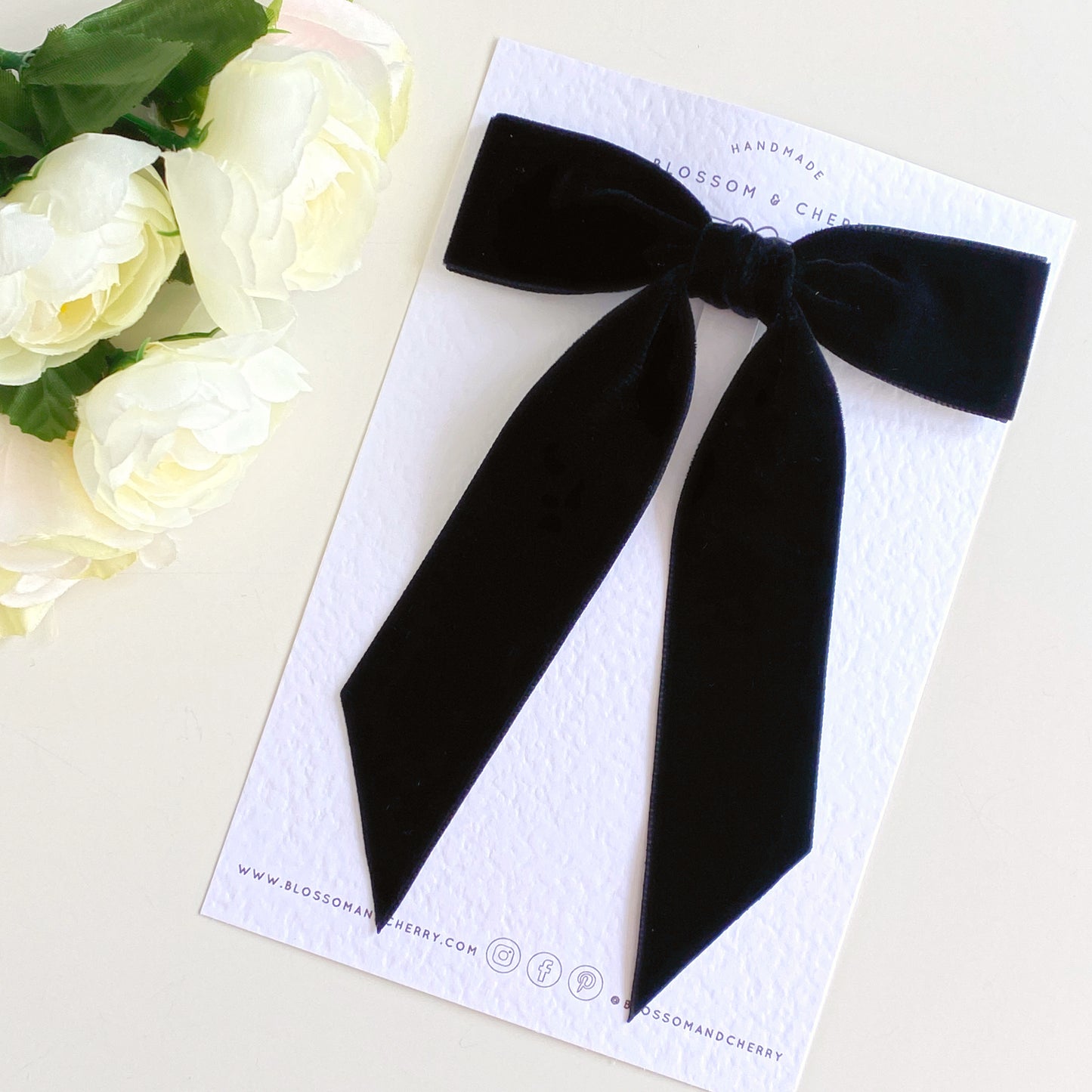 Charleen Velvet Bow - Black