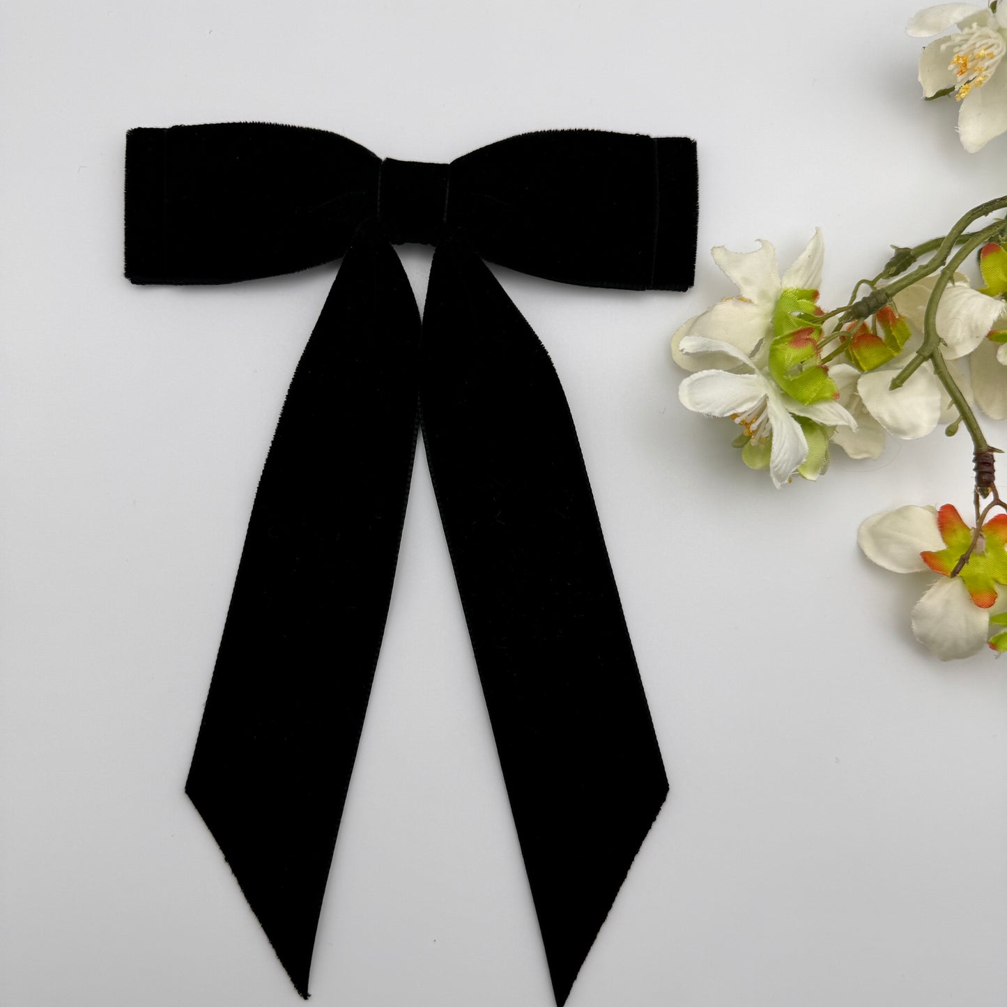Charleen Velvet Double Bow - Black