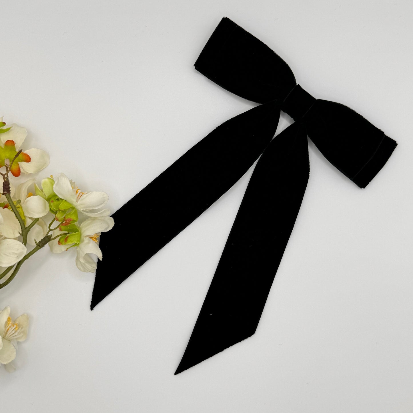 Charleen Velvet Double Bow - Black