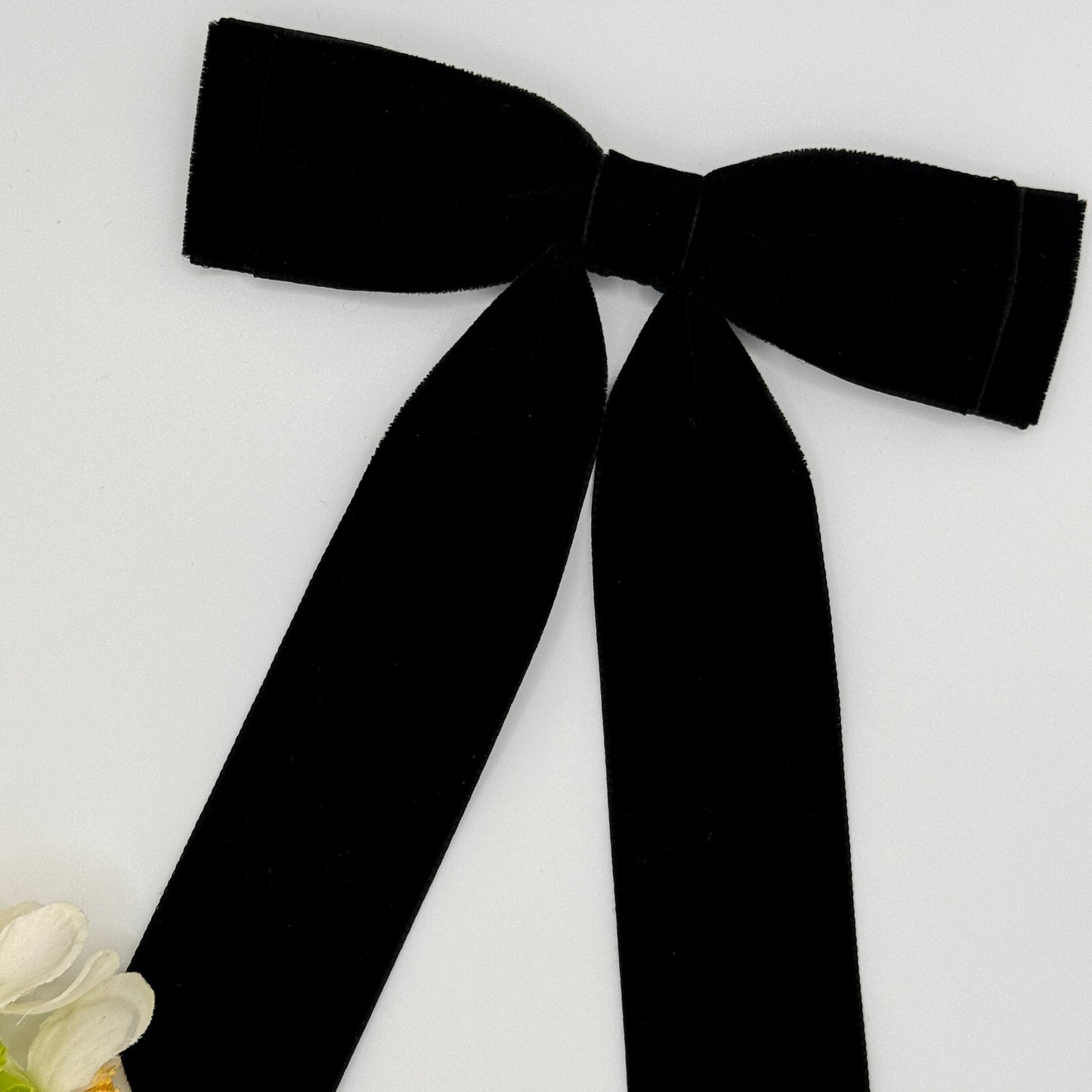 Charleen Velvet Double Bow - Black