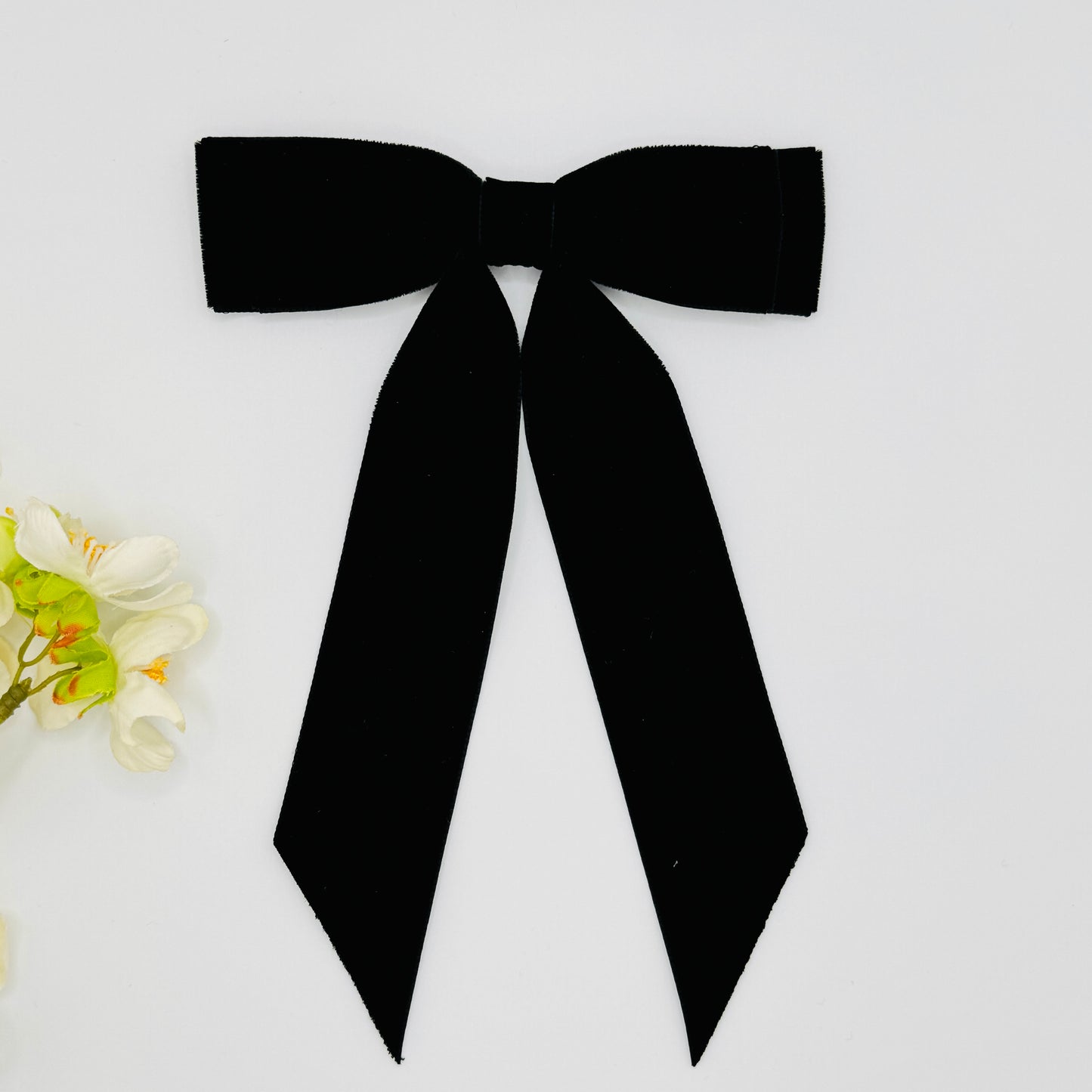 Charleen Velvet Double Bow - Black