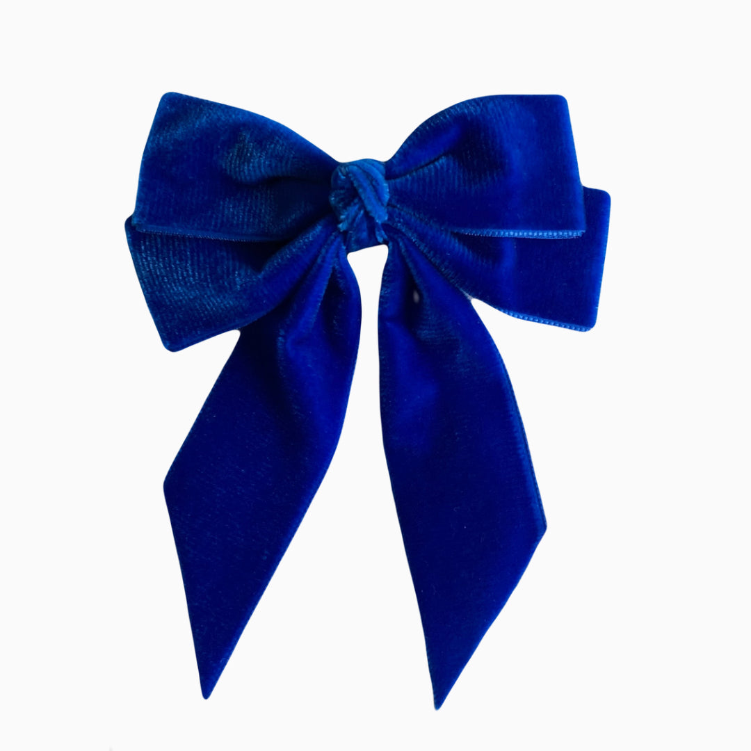 AYIDA Short Tail Velvet Bow - Royal Blue