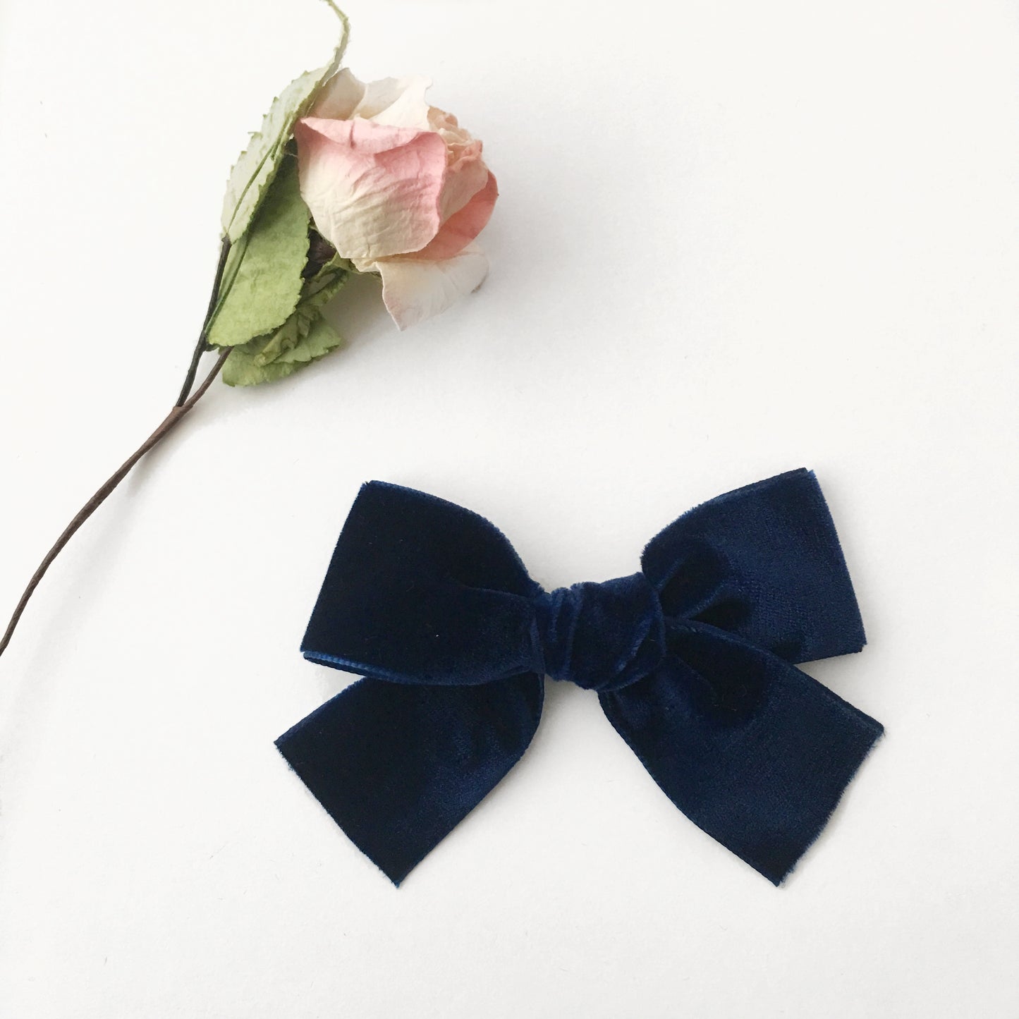 IYLA Navy Velvet Bow || Headband or Clip