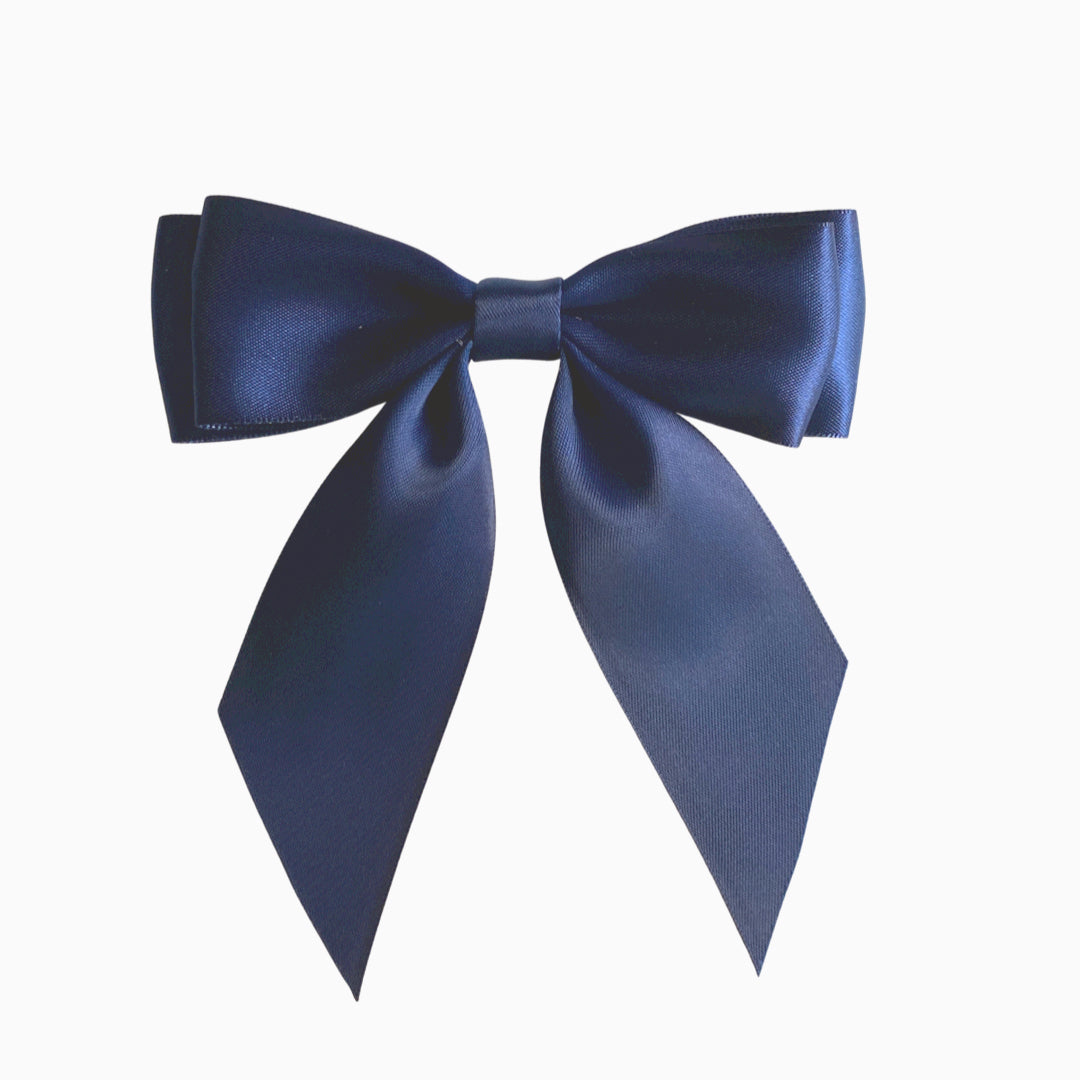 Chloi Satin Short Tail Bow - Navy