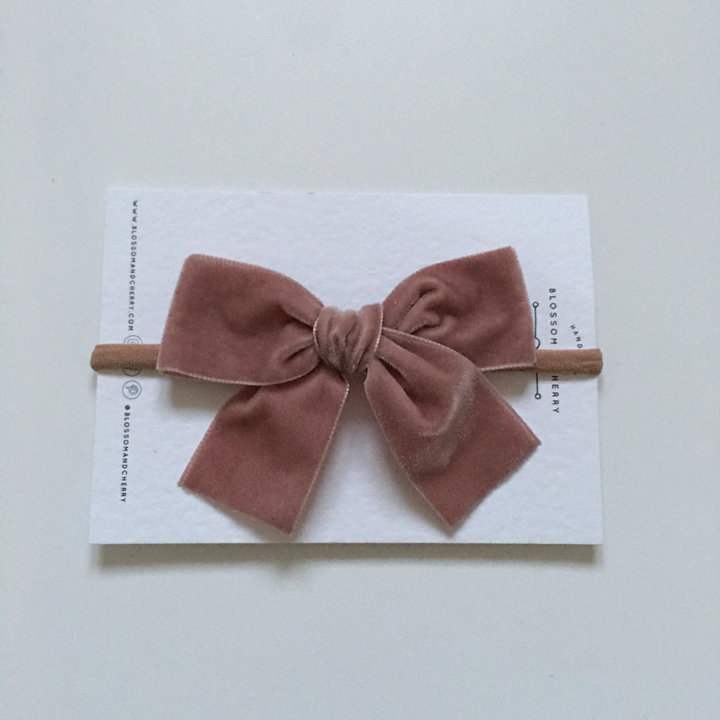 ISLA Antique Rose Velvet Bow || Headband or Clip