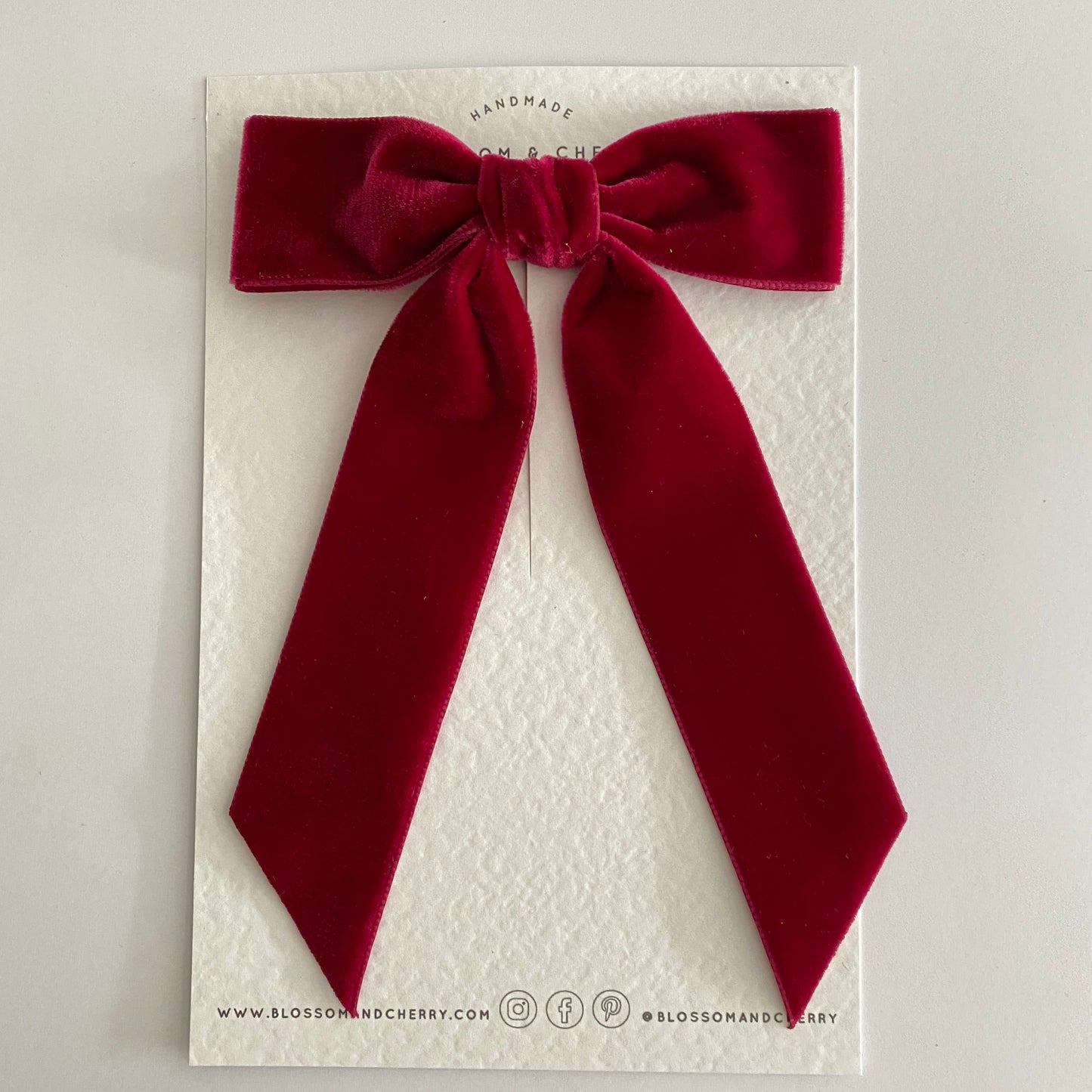 Charleen Velvet Bow - Burgundy