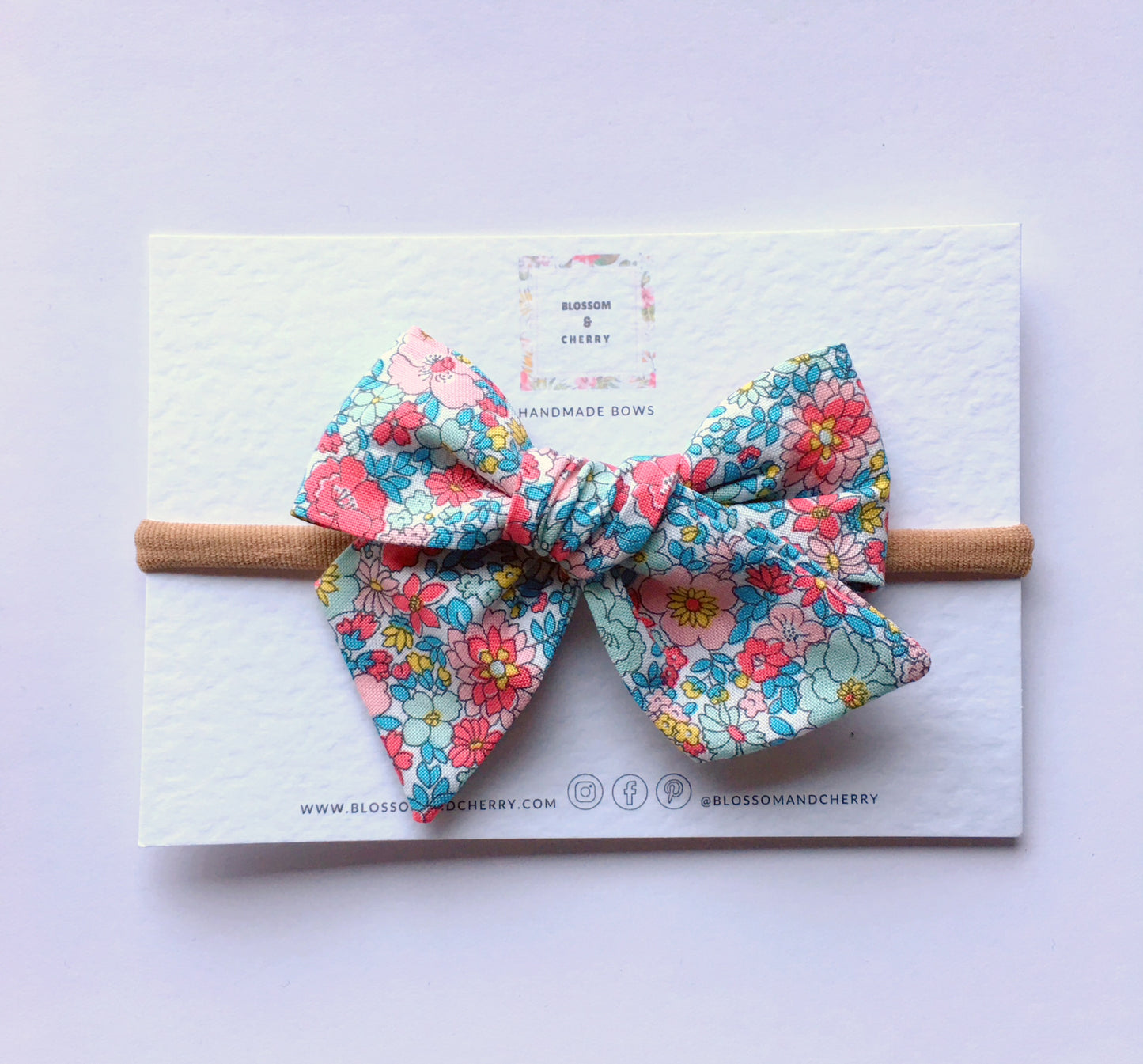 Liberty Fabric Pinwheel Bow || Headband or Clip