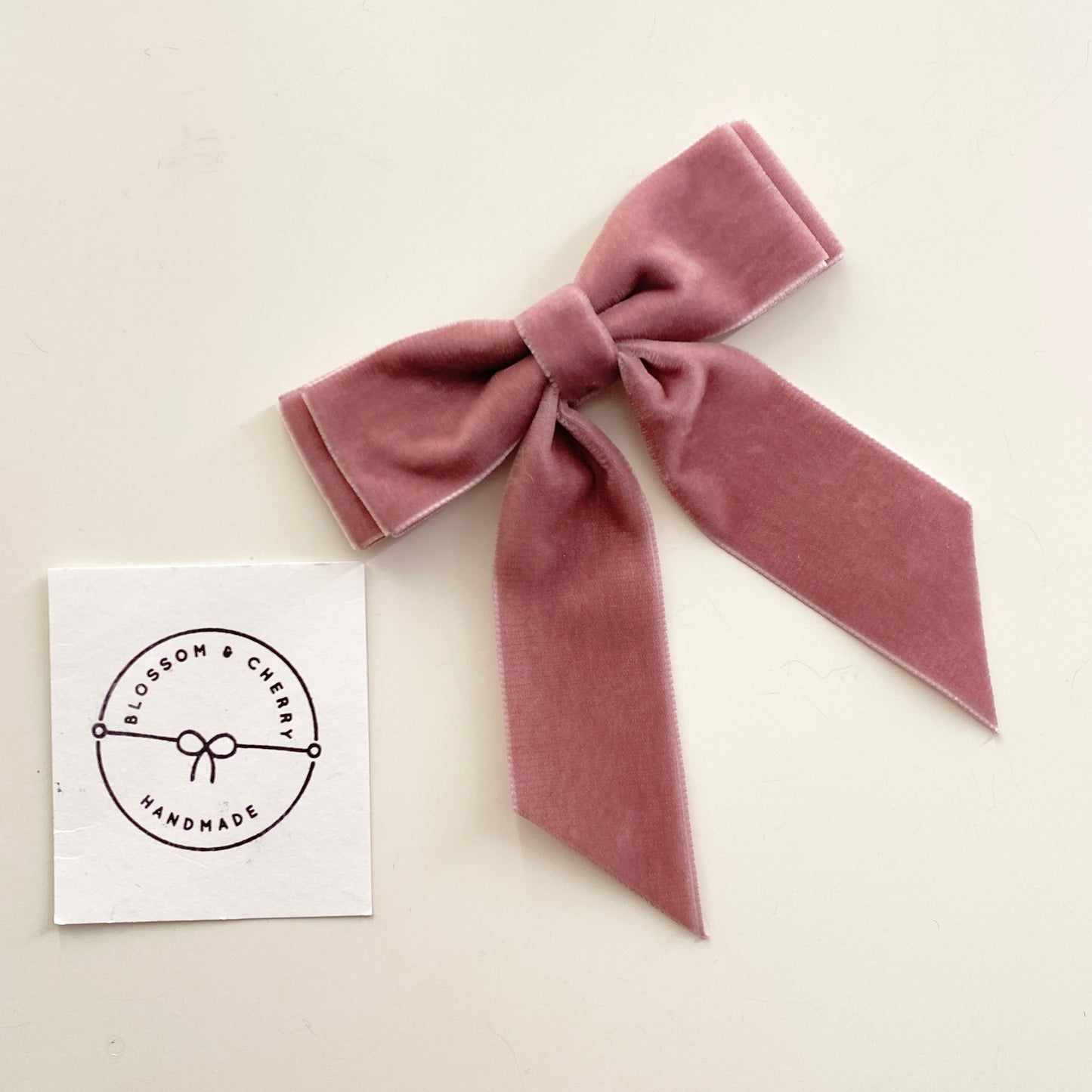 Chloi - Velvet Short Tail Bow - Antique Rose