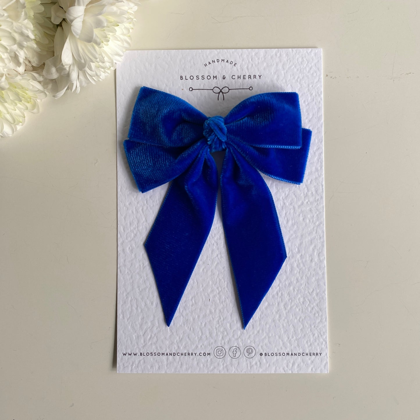 AYIDA Short Tail Velvet Bow - Royal Blue