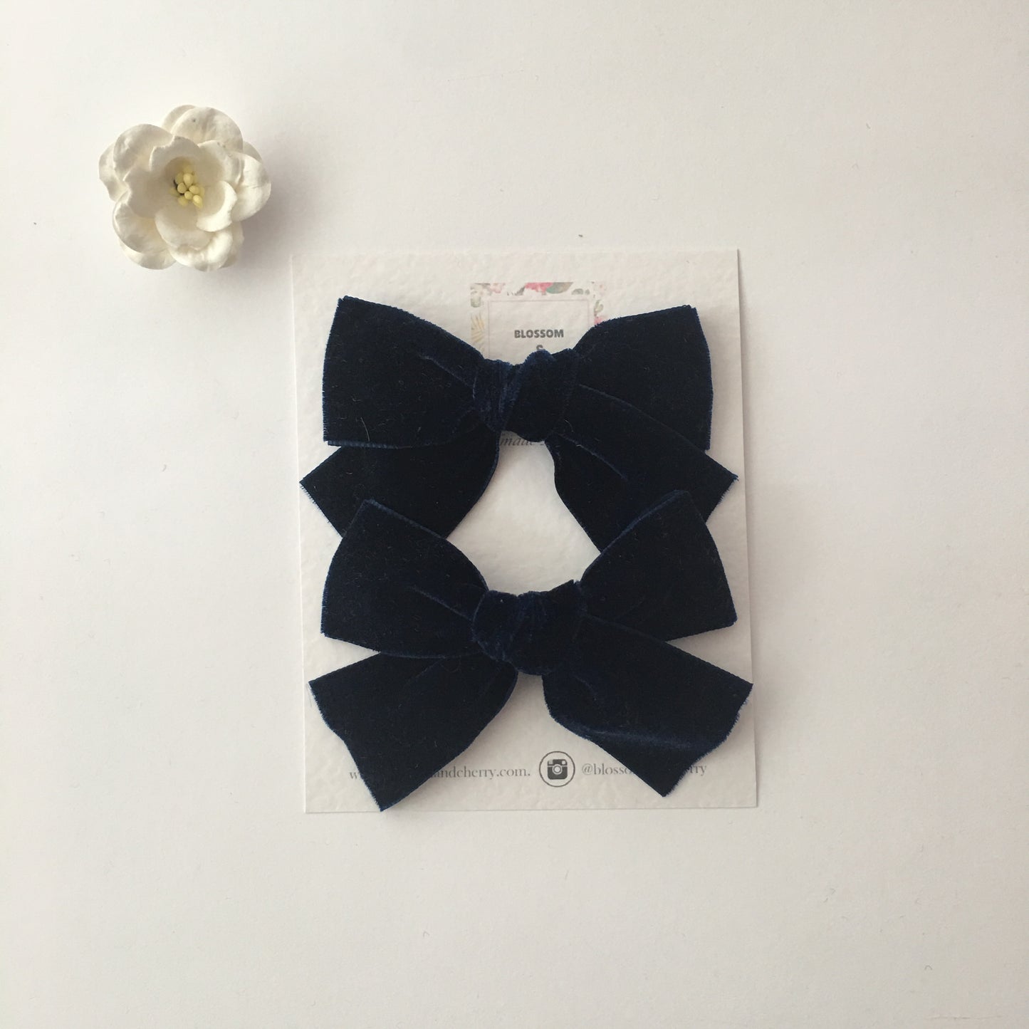 IYLA Navy Velvet Bow Pigtails
