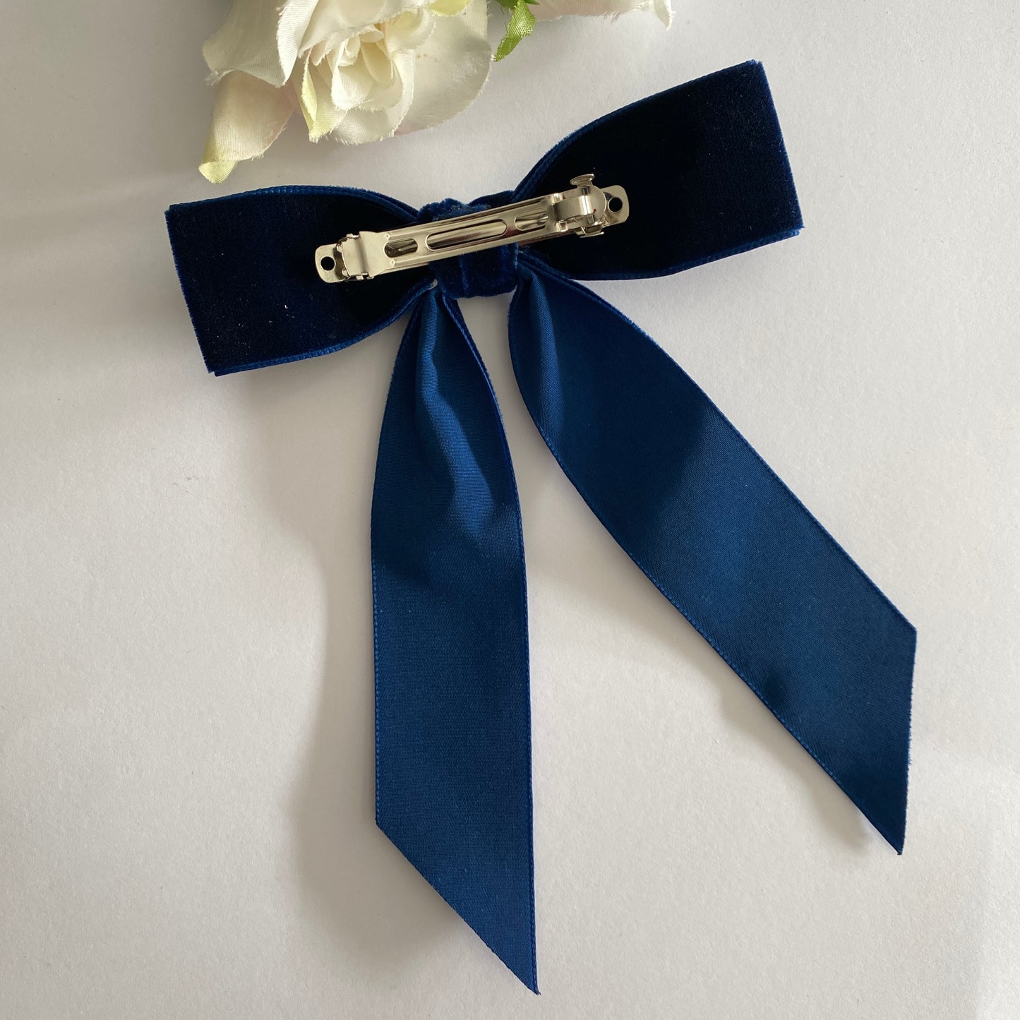 Charleen Velvet Bow - Navy