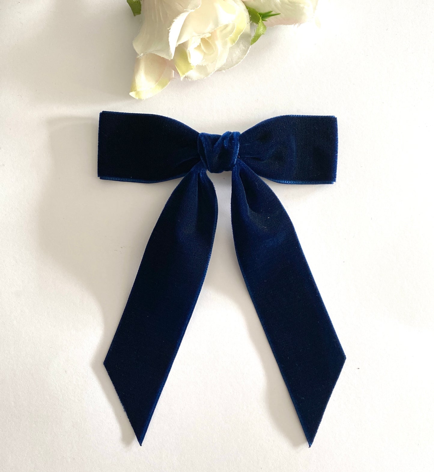 Charleen Velvet Bow - Navy