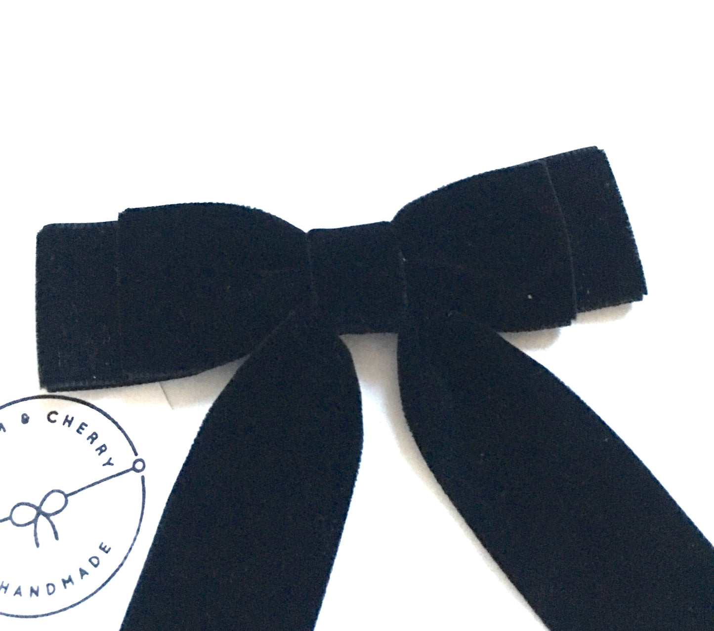 Charleen Velvet Double Bow - Black