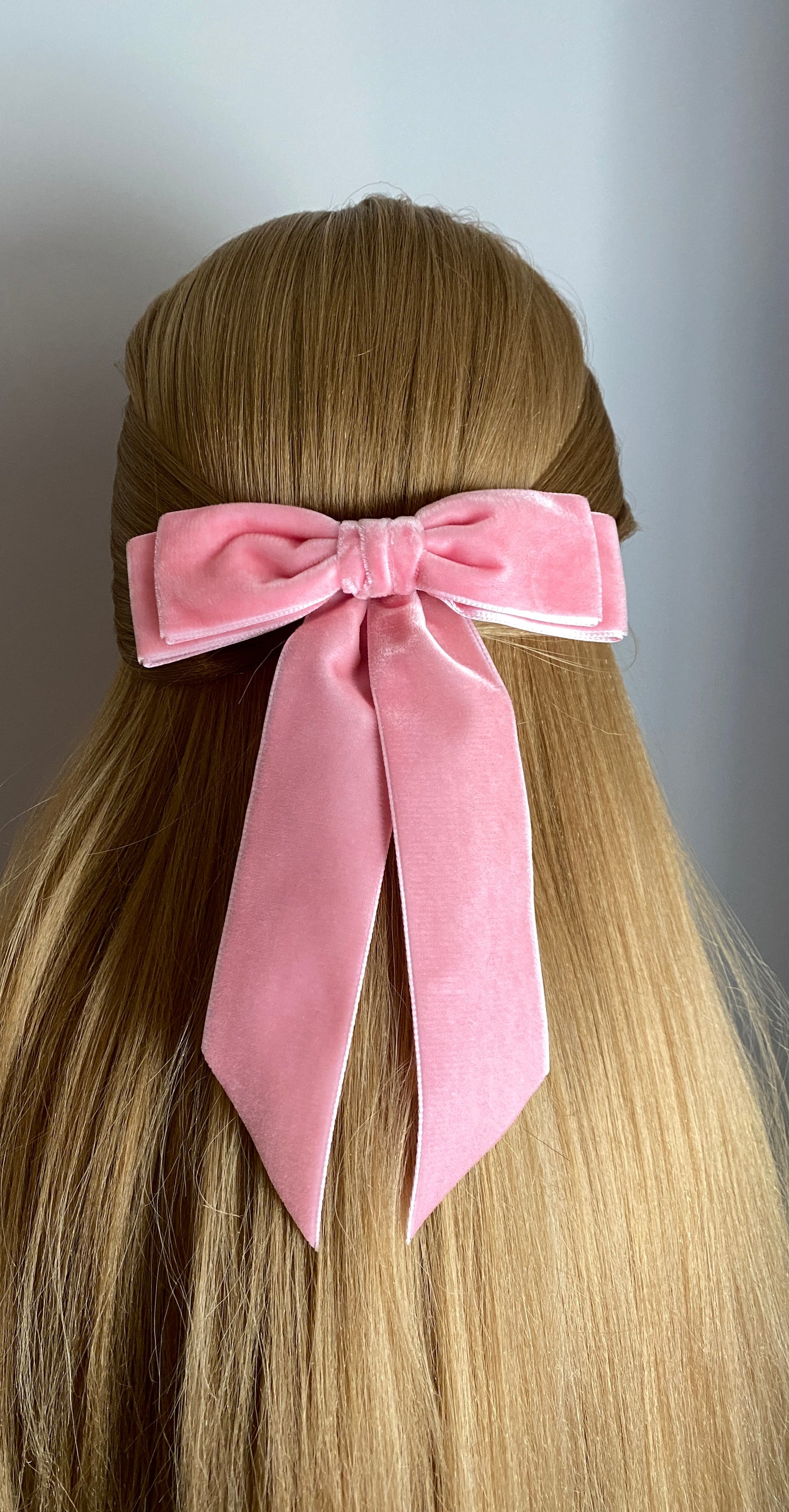 Peyton Velvet Bow - Blush