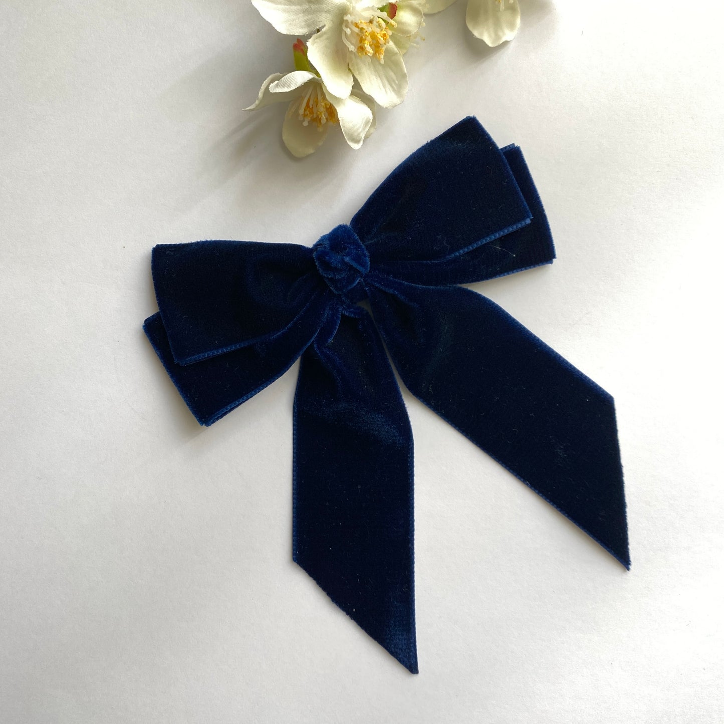 AYIDA Short Tail Velvet Bow - Navy