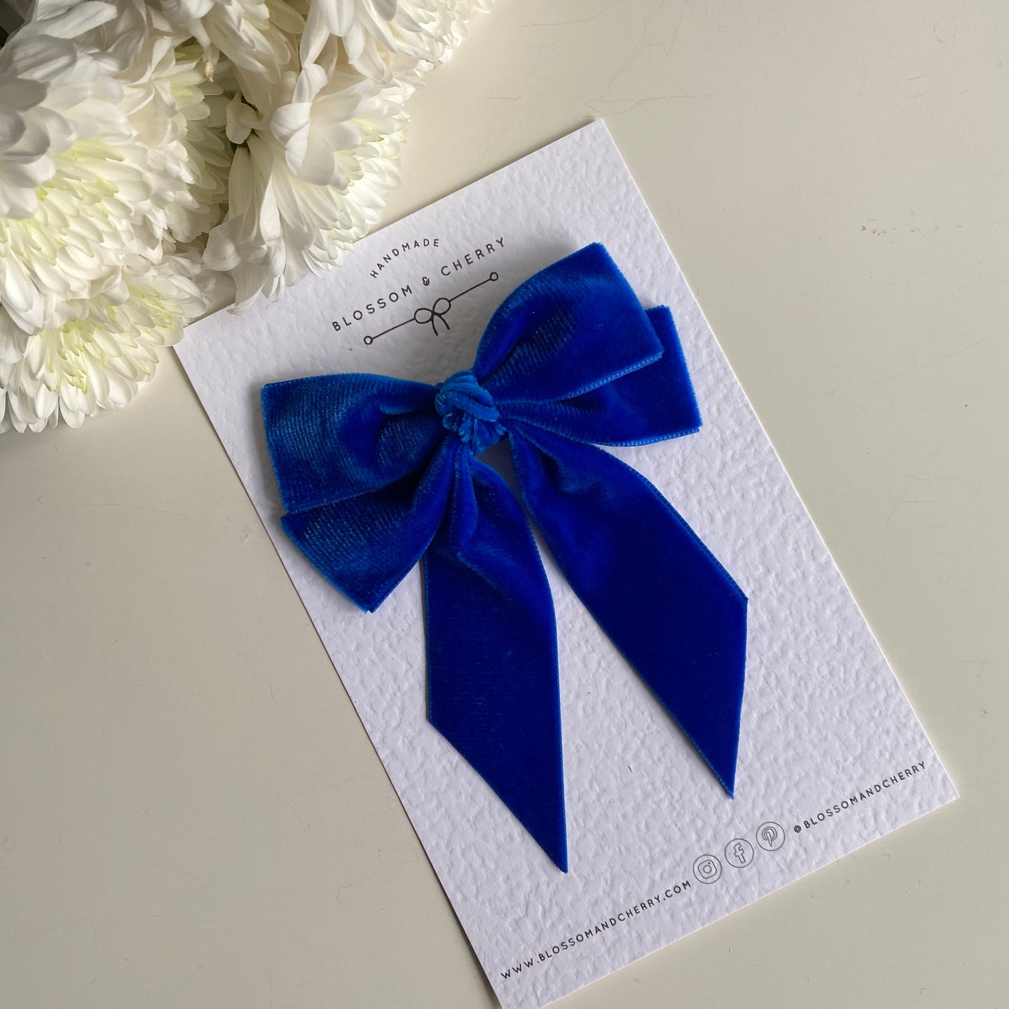 AYIDA Short Tail Velvet Bow - Royal Blue
