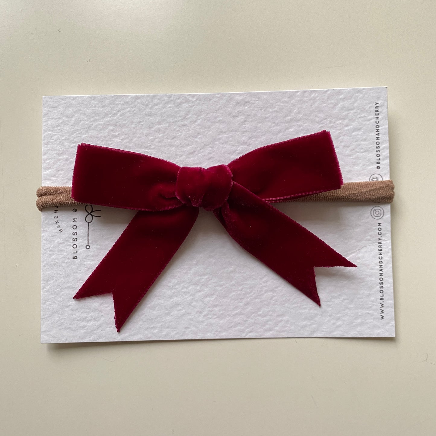 TILLY Midi Velvet Hand Tied Bow