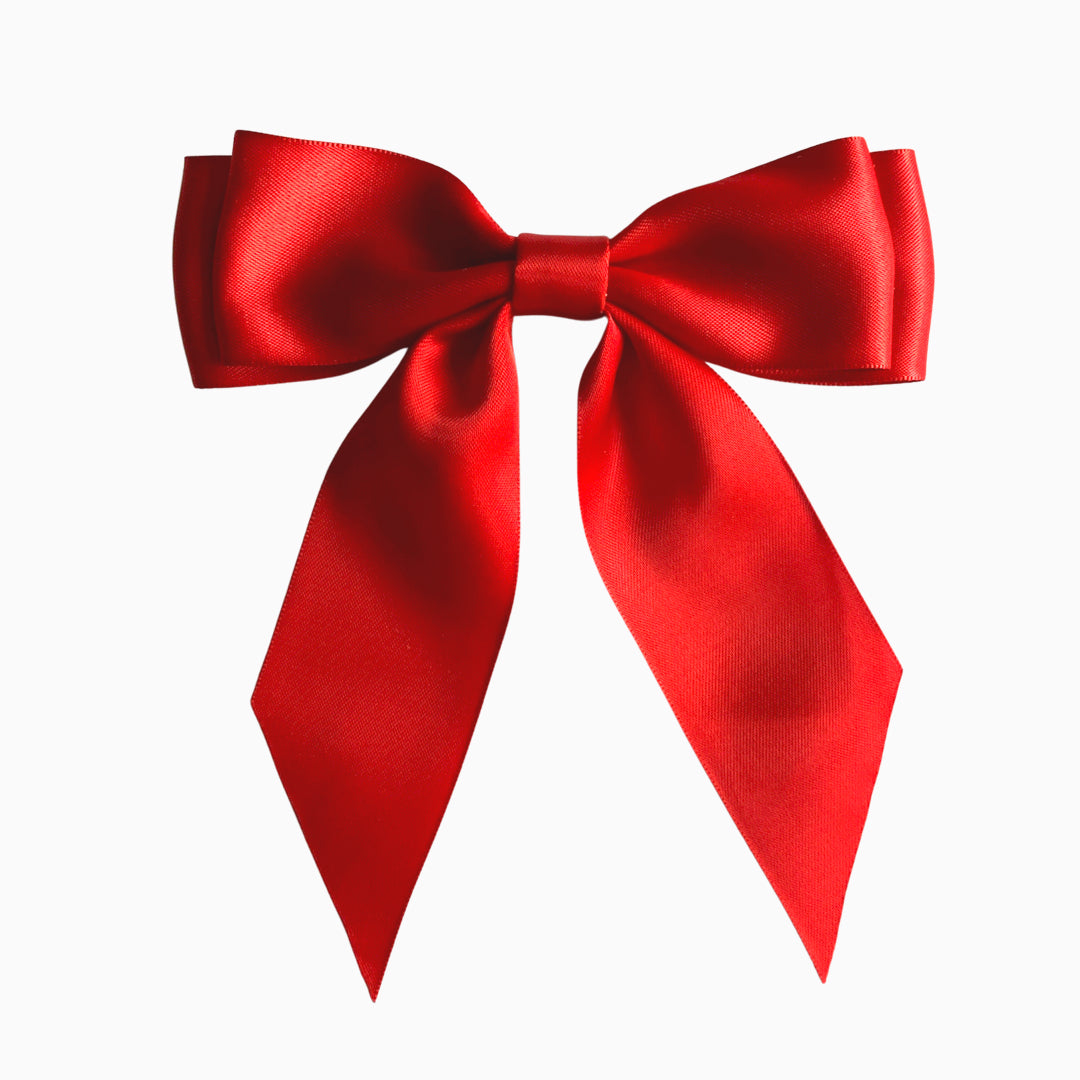 Chloi Satin Short Tail Bow - Red