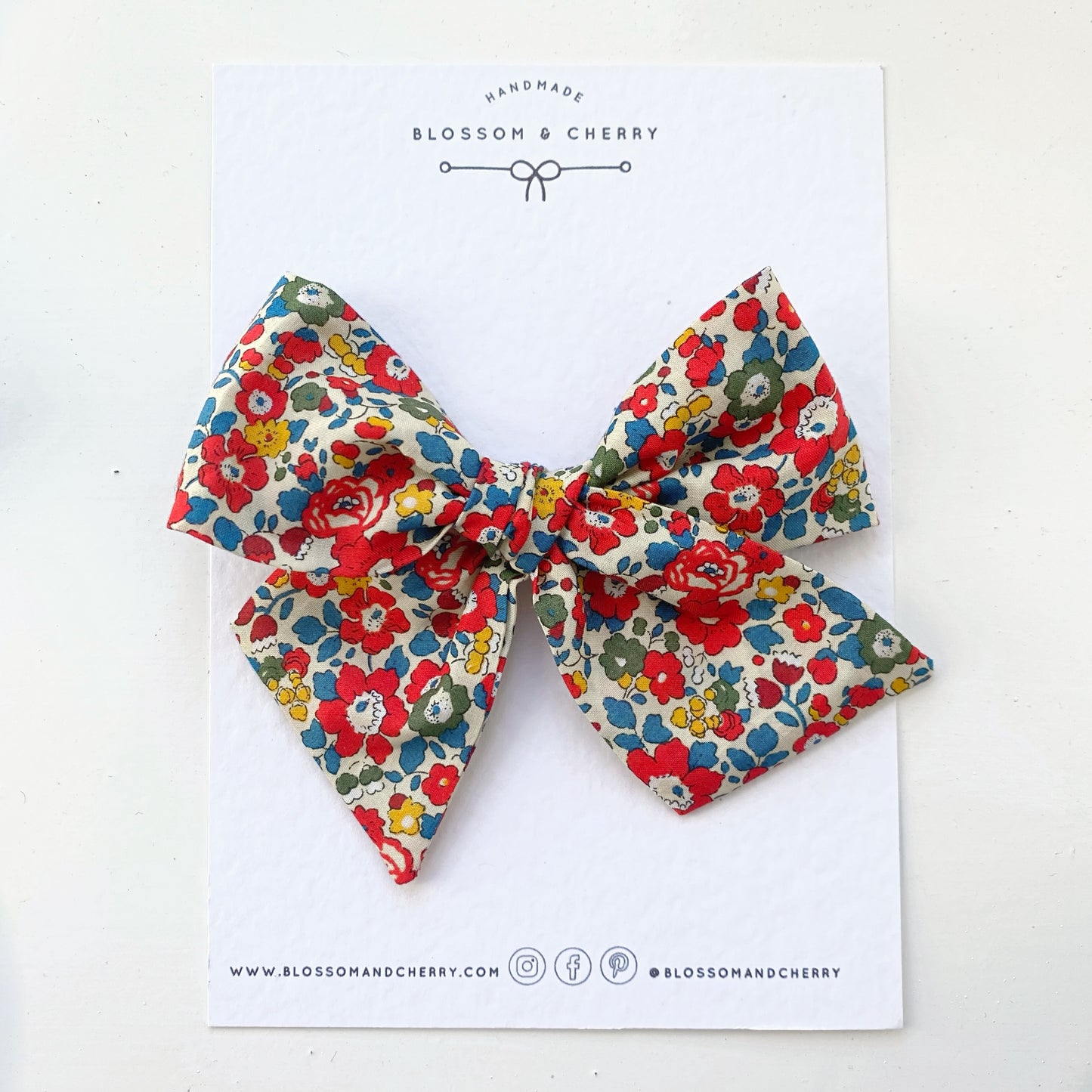 Liberty Betsy Ann Red Pinwheel Bow || Headband or Clip