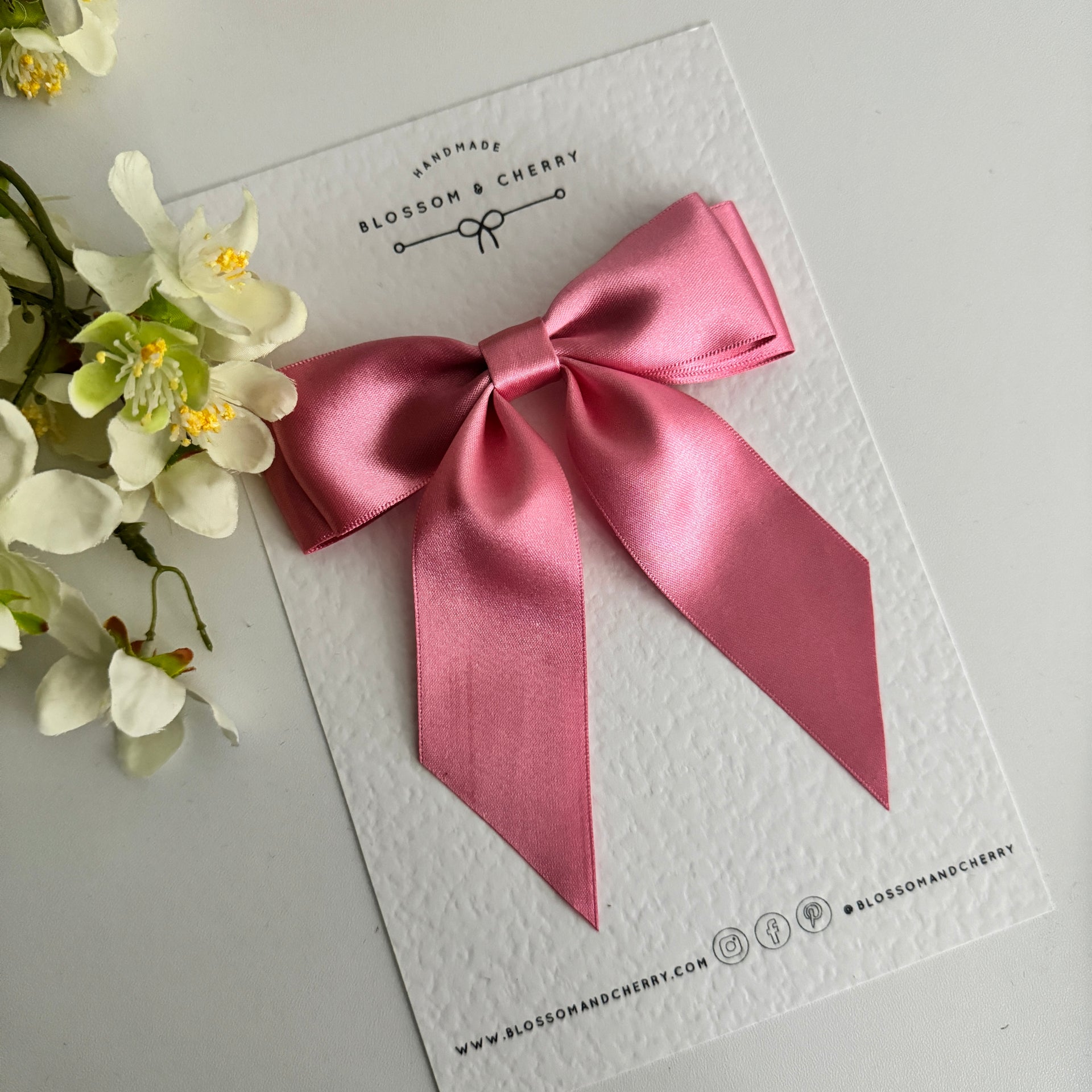 Chloi Satin Short Tail Bows- Dark Pink