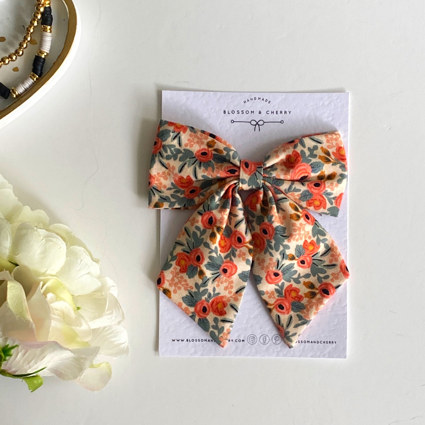 Les Fleurs Peach Sailor Bow