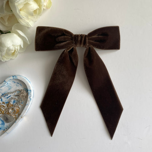 CHARLEEN Velvet Bow - Brown