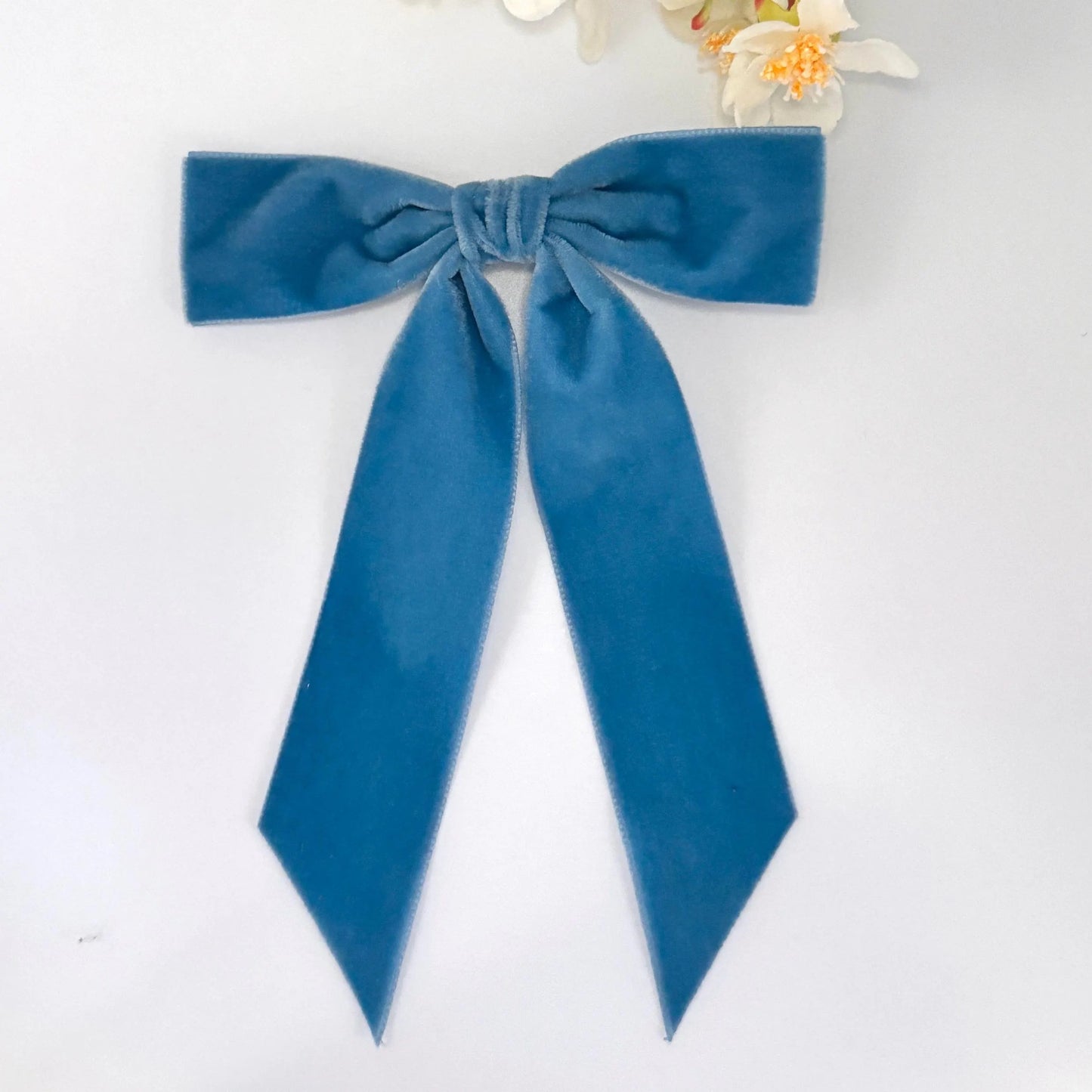 CHARLEEN Velvet Bow - Dusty Blue