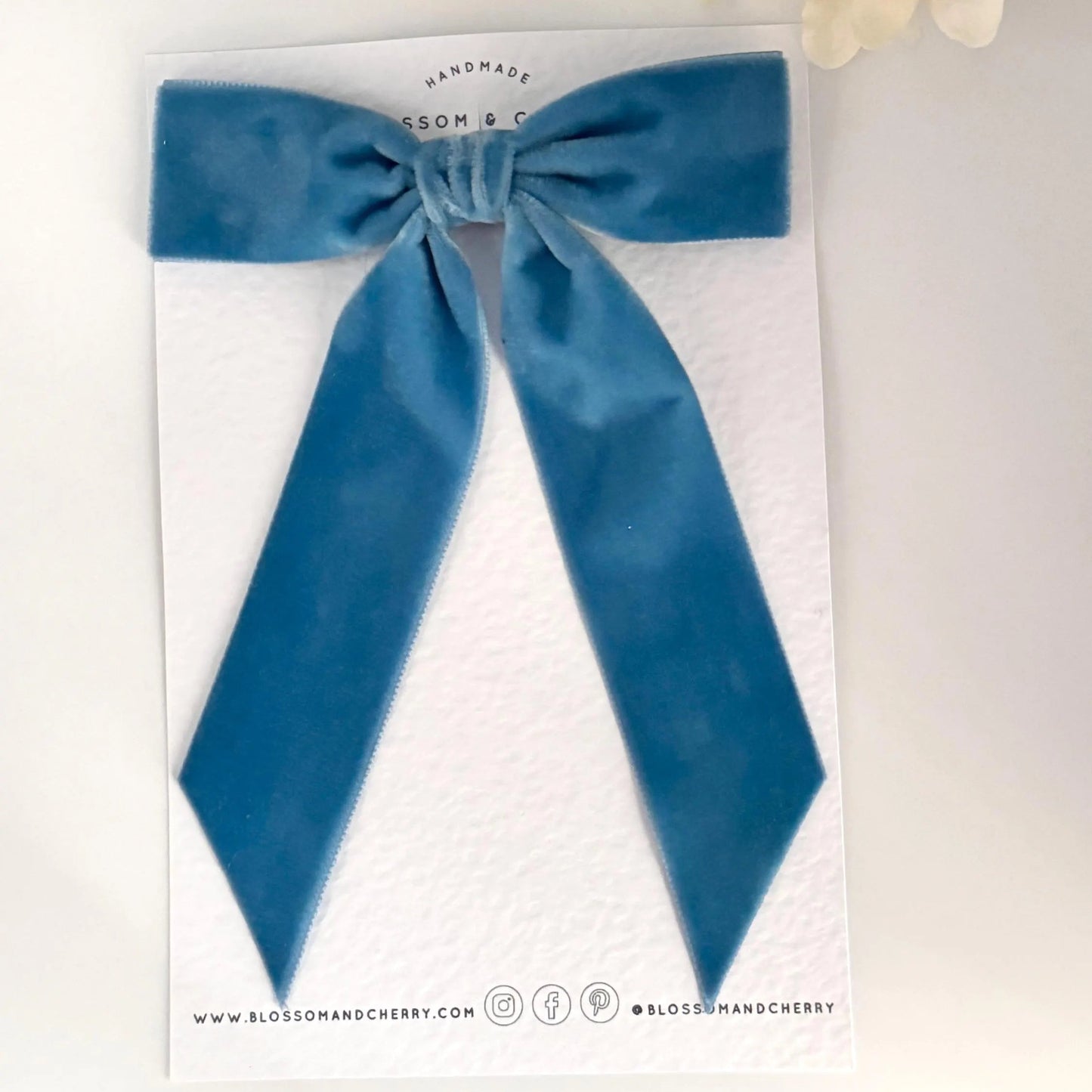 CHARLEEN Velvet Bow - Dusty Blue