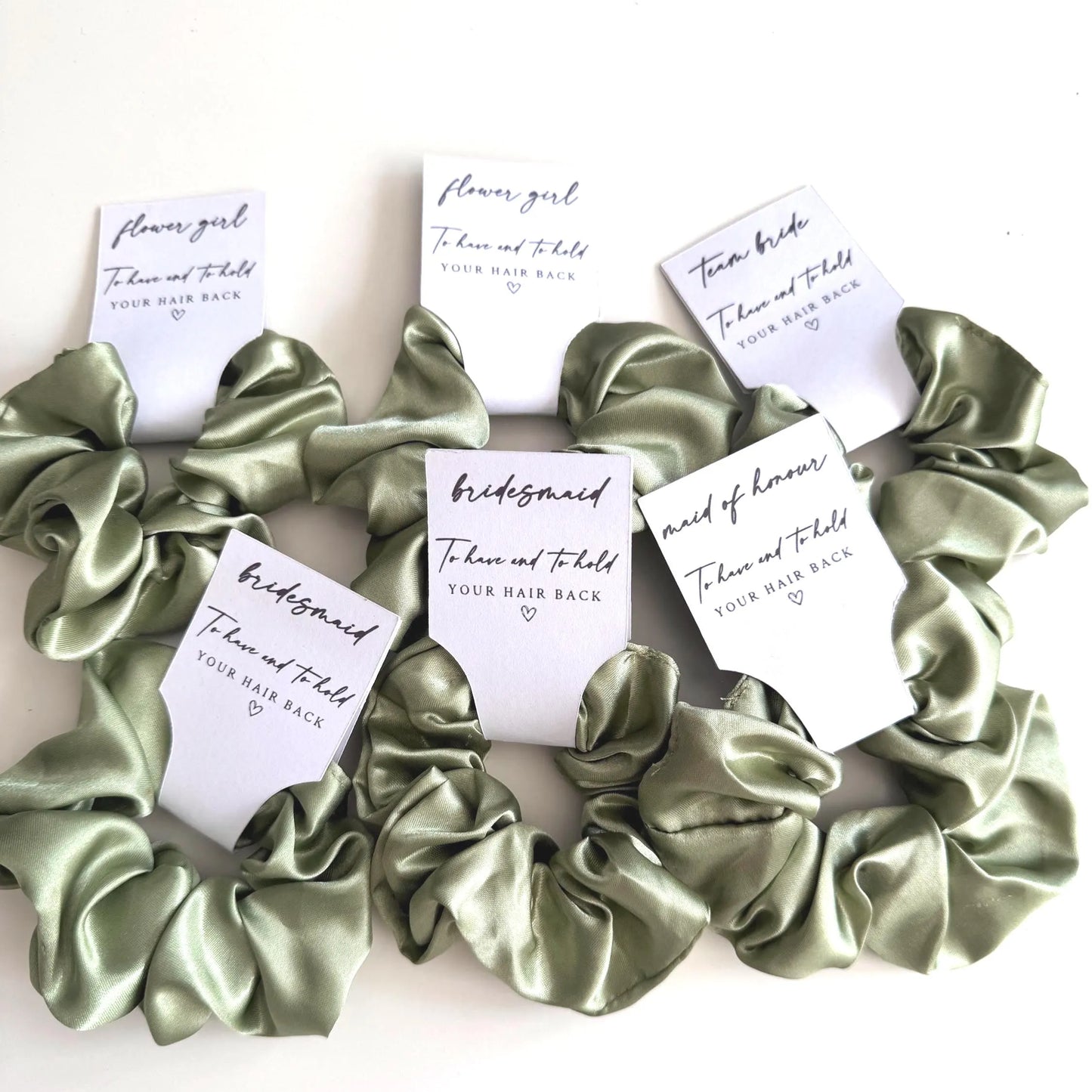 Sage Green Bridesmaid Scrunchies - To Have To Hold Your Hair Back