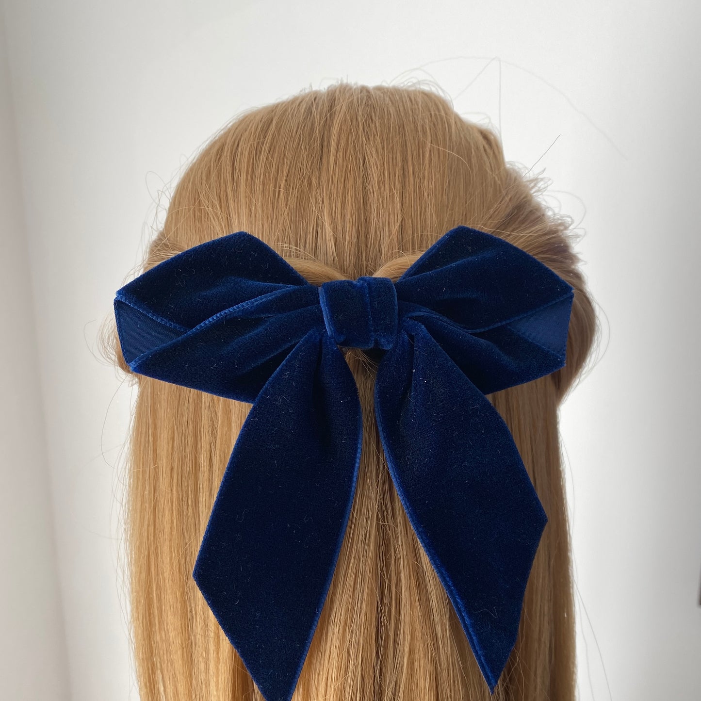 Greta Velvet Bow - Navy