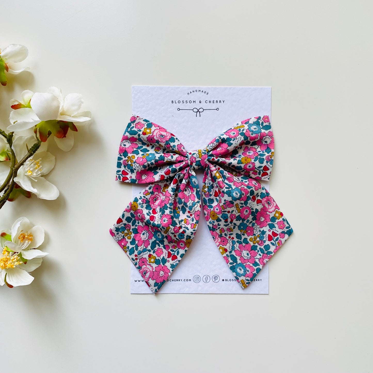 Liberty Sailor Bow Clip - Betsy Ann Pink