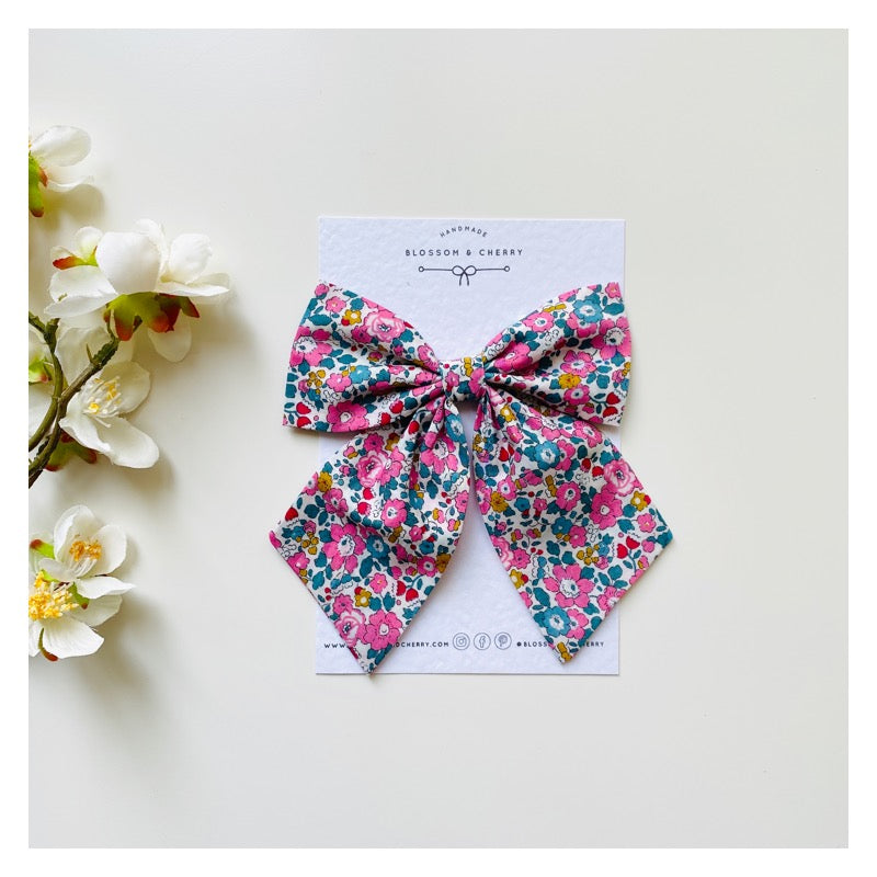 Liberty Sailor Bow Clip - Betsy Ann Pink