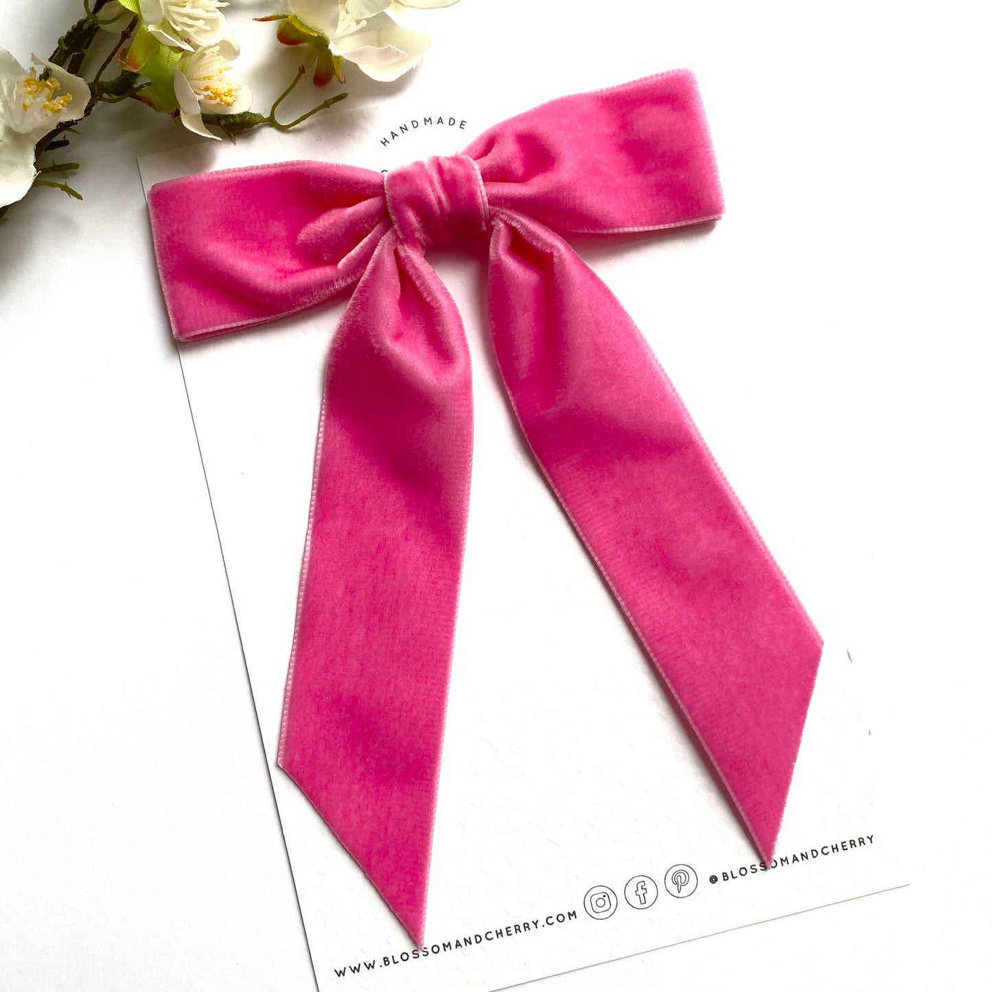 Charleen Velvet Bow - Candy Pink