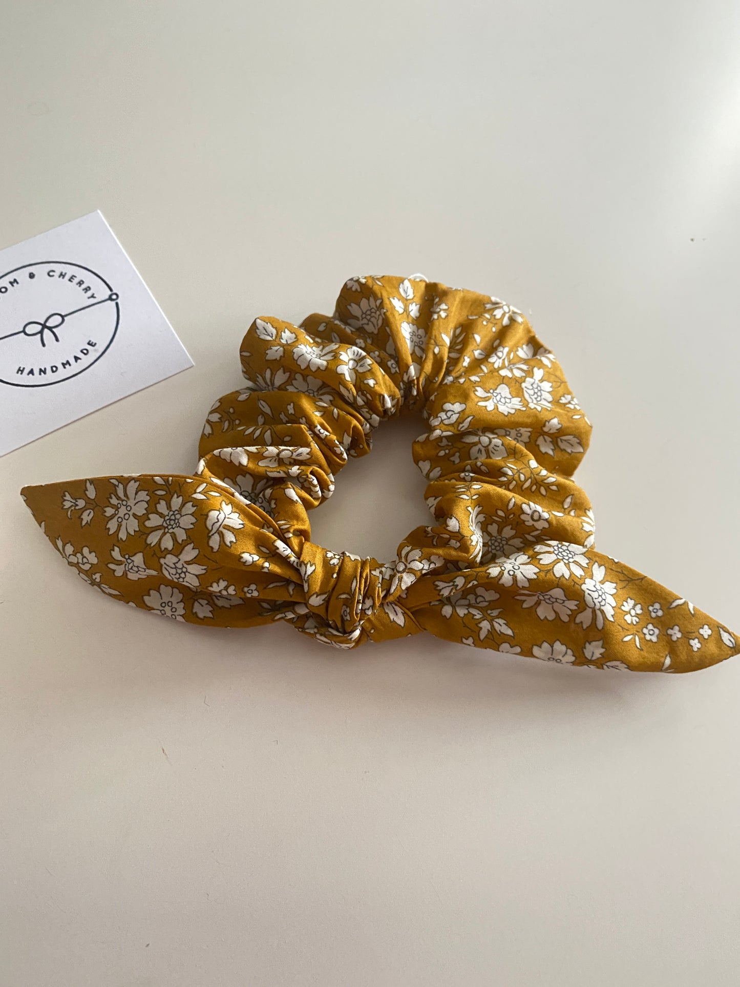 Liberty Capel Mustard Bow Scrunchie