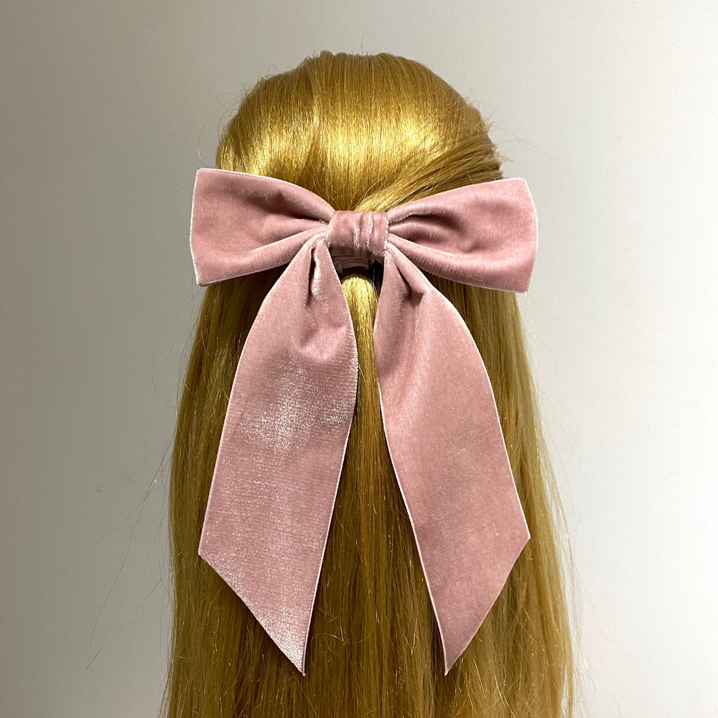 Charleen Velvet Statement Bow - Antique Rose