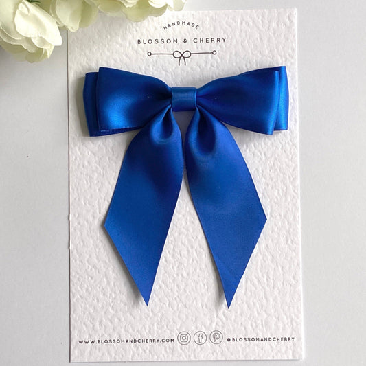 Chloi Satin Short Tail Bow - Royal Blue