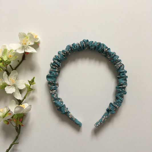 Liberty Fabric Scrunchie Headband - Blue