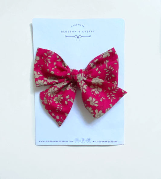 Liberty Capel Red Pinwheel Bow  || Headband or Clip