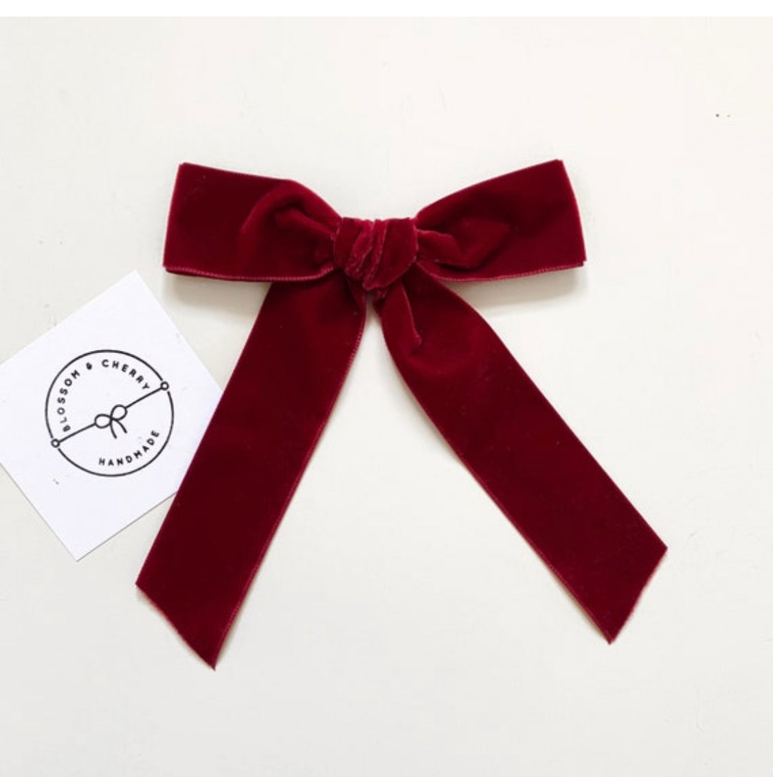 Charleen Velvet Bow - Dark Red French Barrette